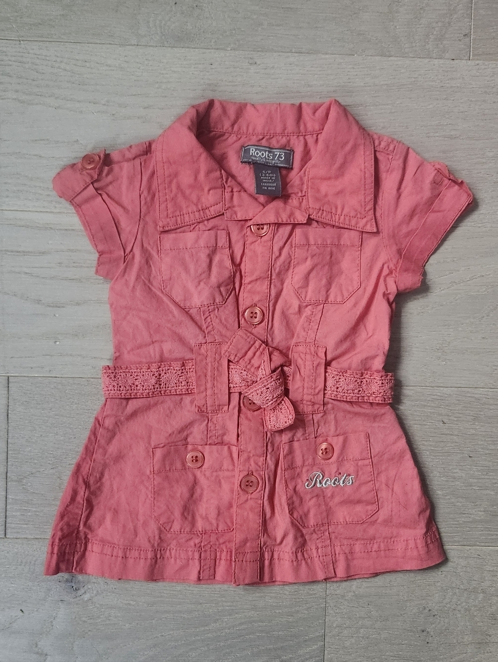 Roots Baby Girl Pink Romper Dress 3-6 Months